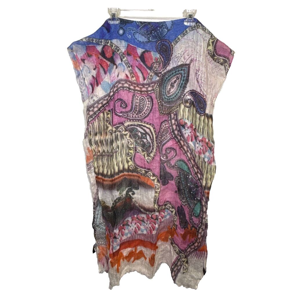 Jim Thompson 100% Linen Scarf 74x23 Luxury Designer Long Wrap Multicolor